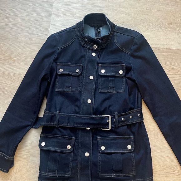 White House black market Women's Denim Jacket with Belt - Picture 7 of 9